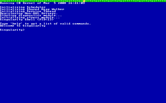 Microsoft Singularity Operating System Command Line (2008)
